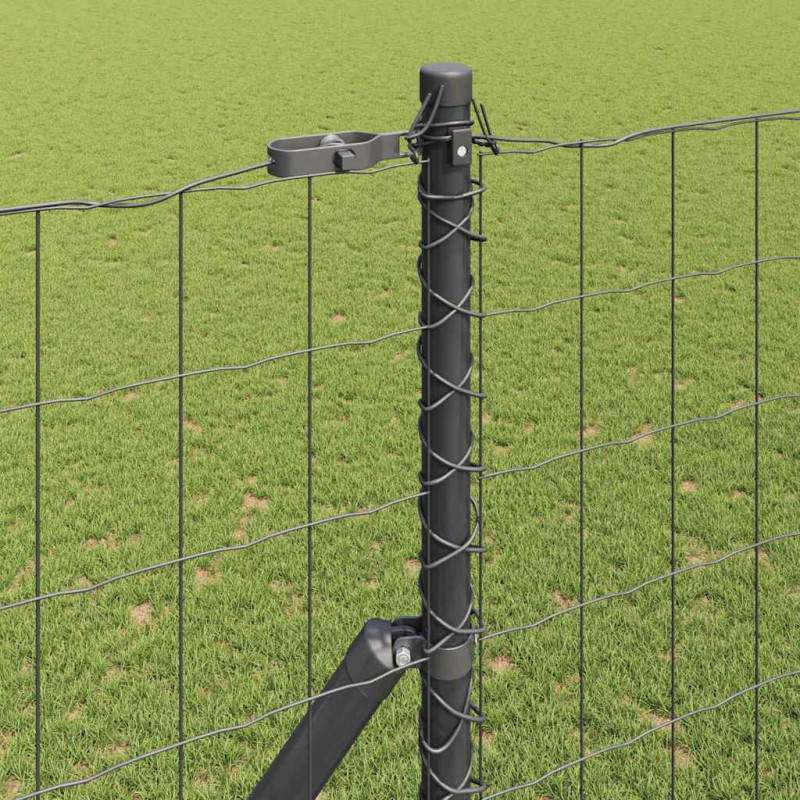 Ogrodzenie z słupkiem Szary 1,6 x 10 m Stal i PVC