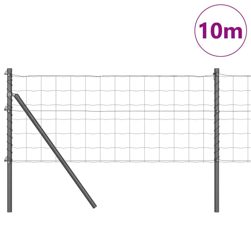 Ogrodzenie z słupkiem Szary 0,6 x 10 m Stal i PVC