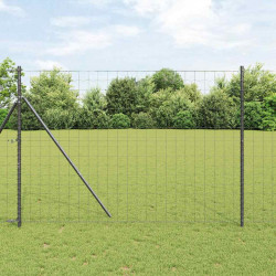 Ogrodzenie z słupkiem Szary 1,5 x 10 m Stal