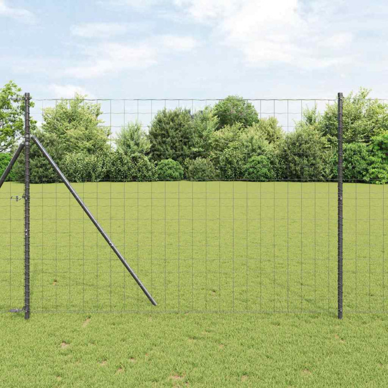 Ogrodzenie z słupkiem Szary 1,5 x 10 m Stal