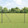 Ogrodzenie z słupkiem Szary 1,6 x 10 m Stal i PVC