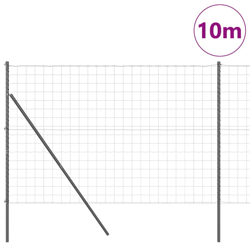 Ogrodzenie z słupkiem Szary 1,6 x 10 m Stal i PVC