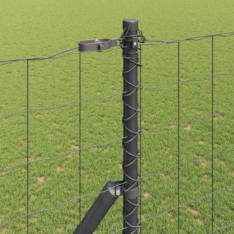 Ogrodzenie z słupkiem Szary 1,6 x 10 m Stal i PVC