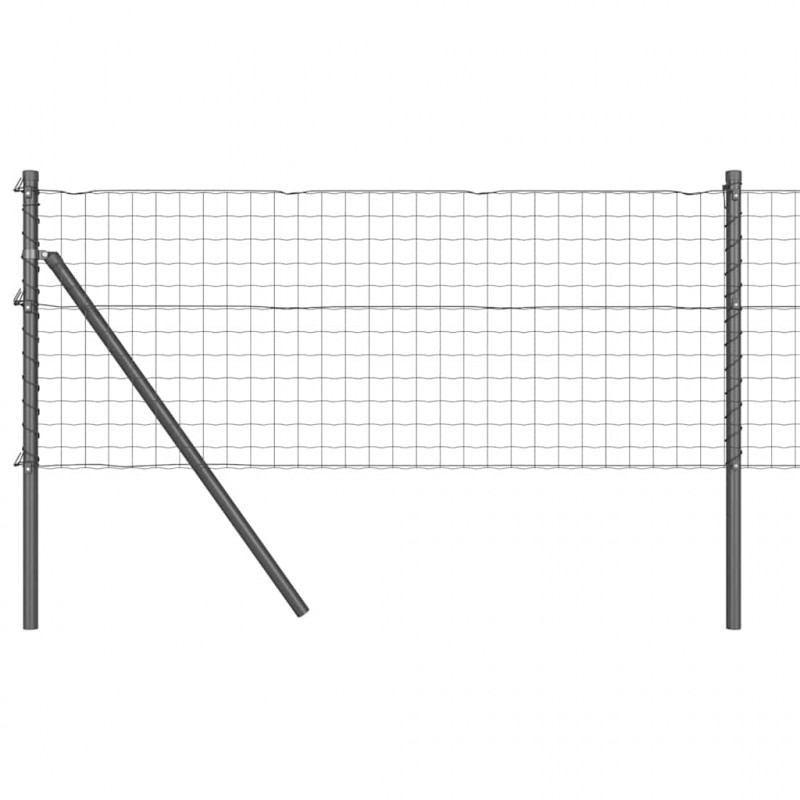 Ogrodzenie z słupkiem Szary 0,8 x 25 m Stal i PVC