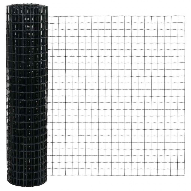 Ogrodzenie z słupkiem Szary 1 x 25 m Stal i PVC