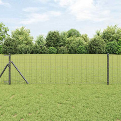 Ogrodzenie z słupkiem Szary 0,8 x 25 m Stal i PVC