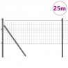 Ogrodzenie z słupkiem Szary 0,8 x 25 m Stal i PVC