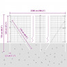 Ogrodzenie z słupkiem Szary 1,2 x 25 m Stal i PVC