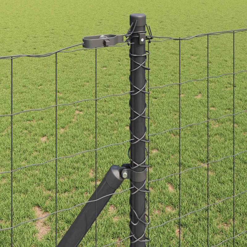 Ogrodzenie z słupkiem Szary 1 x 25 m Stal i PVC