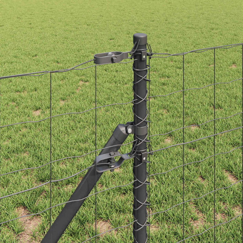 Ogrodzenie z słupkiem Szary 0,6 x 25 m Stal i PVC