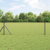 Ogrodzenie z słupkiem Szary 0,8 x 25 m Stal
