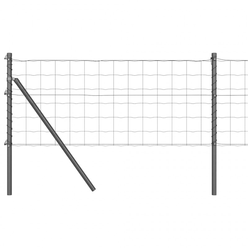 Ogrodzenie z słupkiem Szary 0,8 x 25 m Stal
