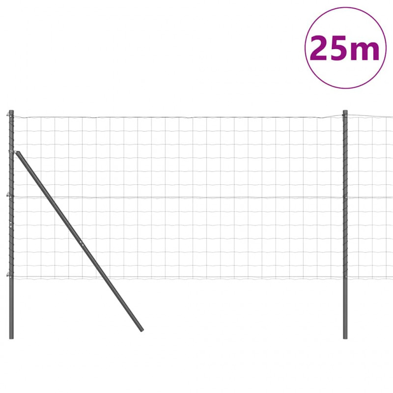 Ogrodzenie z słupkiem Szary 1 x 25 m Stal