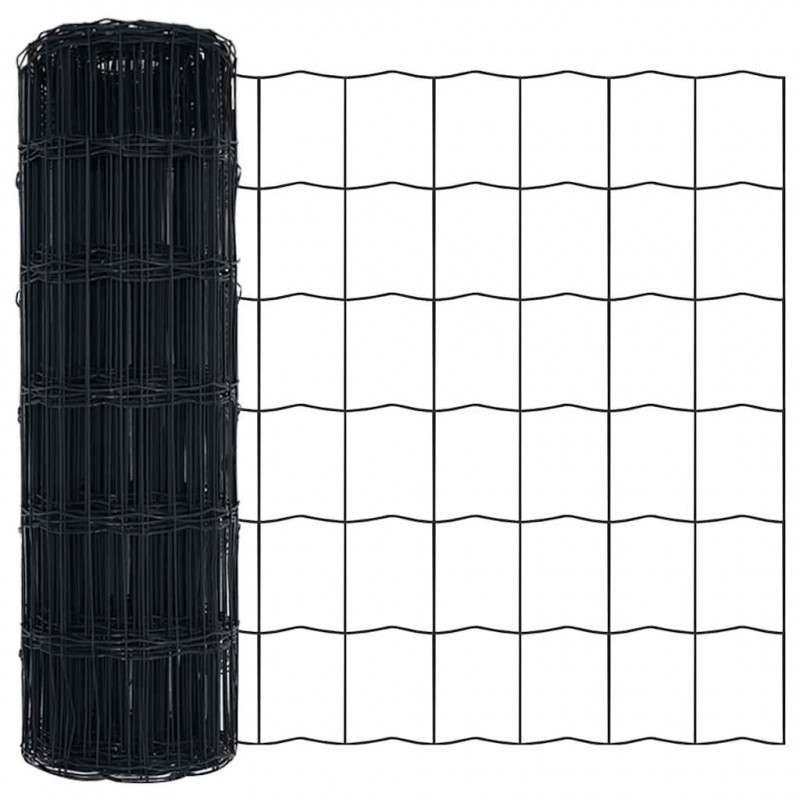 Ogrodzenie z słupkiem Szary 0,6 x 50 m Stal i PVC