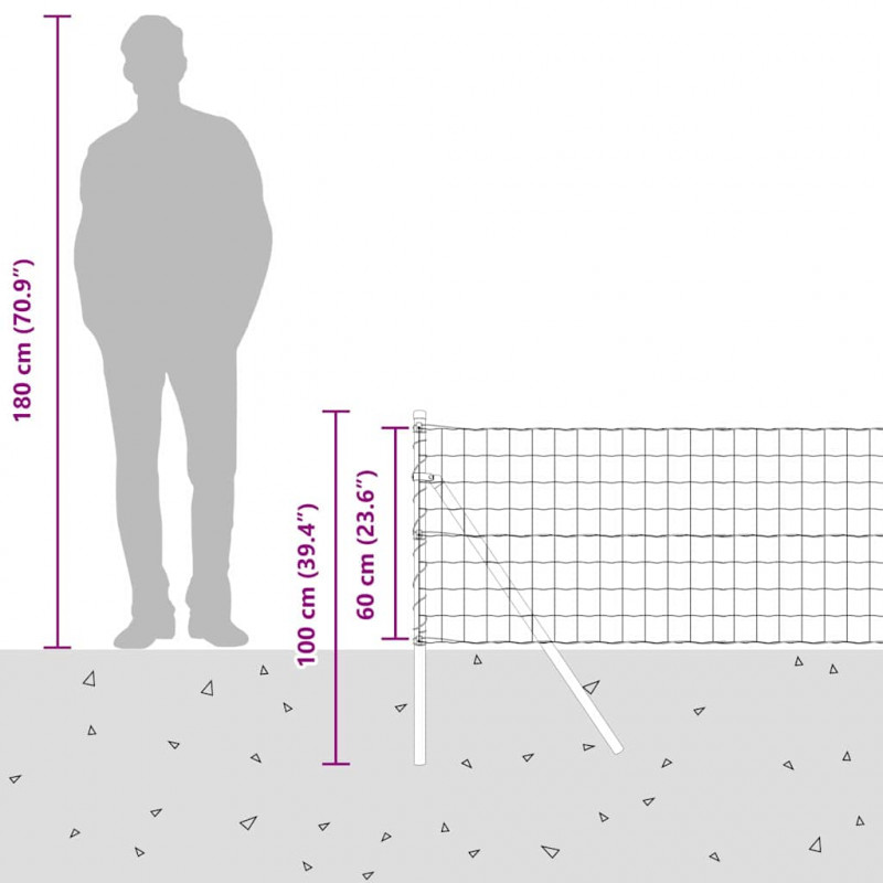 Ogrodzenie z słupkiem Szary 0,6 x 10 m Stal i PVC