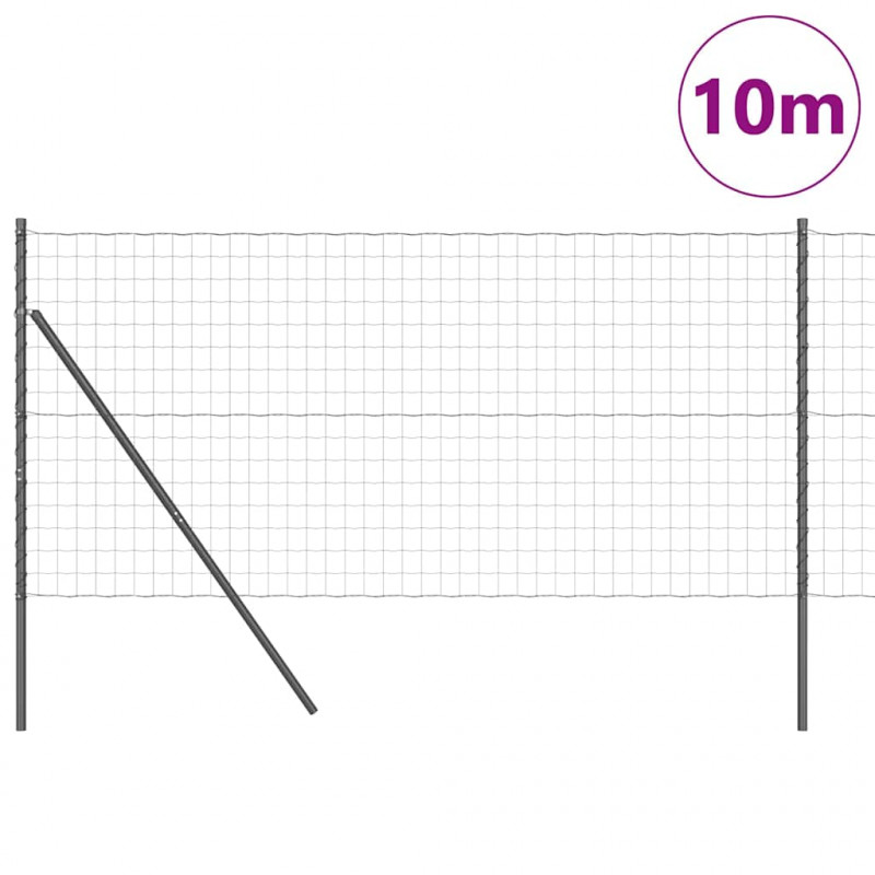 Ogrodzenie z słupkiem Szary 1 x 10 m Stal