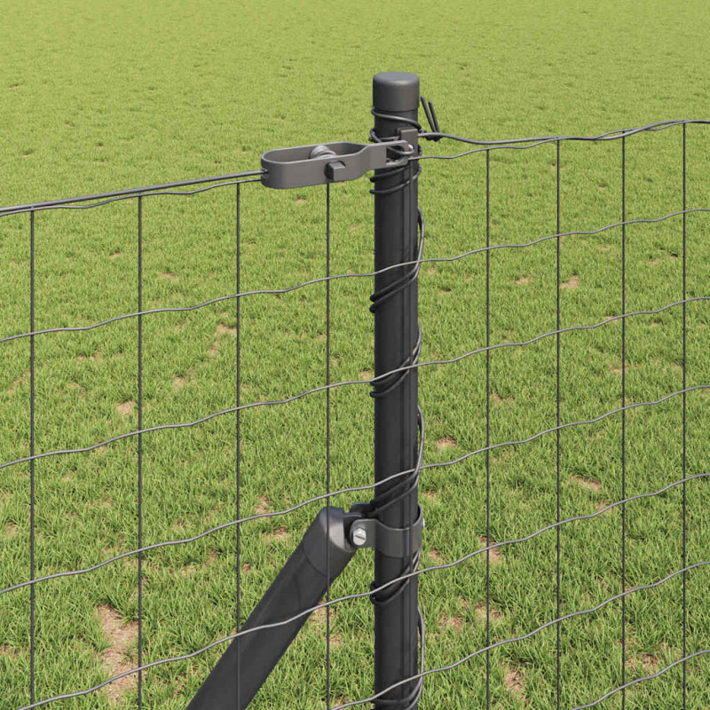 Ogrodzenie z słupkiem Szary 1 x 10 m Stal