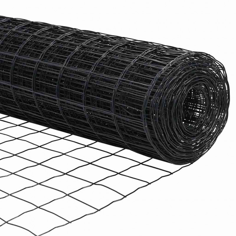 Ogrodzenie z słupkiem Szary 1,4 x 10 m Stal i PVC
