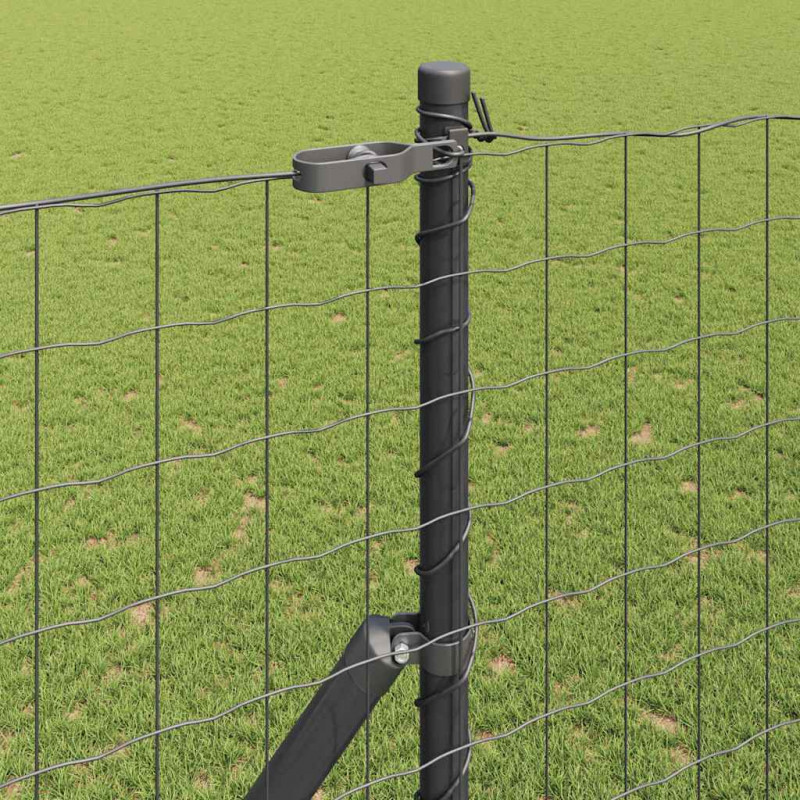 Ogrodzenie z słupkiem Szary 1,6 x 10 m Stal i PVC