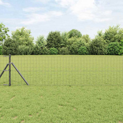 Ogrodzenie z słupkiem Szary 0,4 x 25 m Stal i PVC