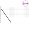Ogrodzenie z słupkiem Szary 0,8 x 25 m Stal