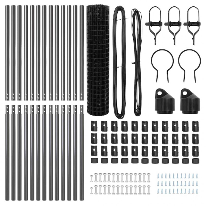 Ogrodzenie z słupkiem Szary 1 x 25 m Stal