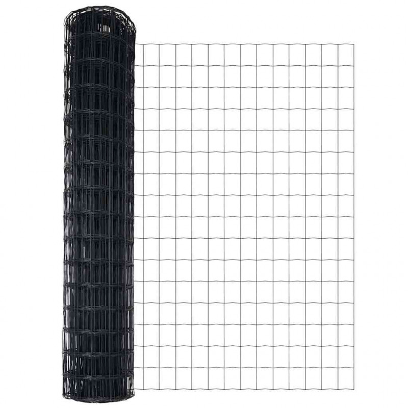 Ogrodzenie z słupkiem Szary 1 x 25 m Stal
