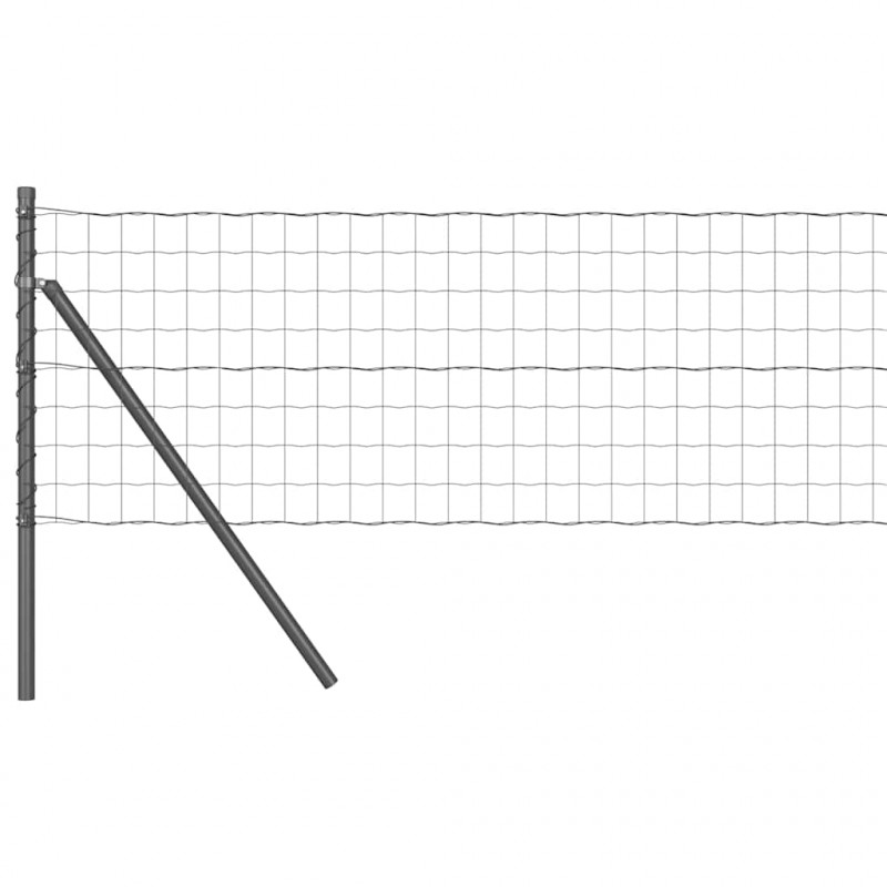 Ogrodzenie z słupkiem Szary 0,4 x 50 m Stal i PVC