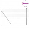 Ogrodzenie z słupkiem Srebrny 0,6 x 10 m Stal i PVC