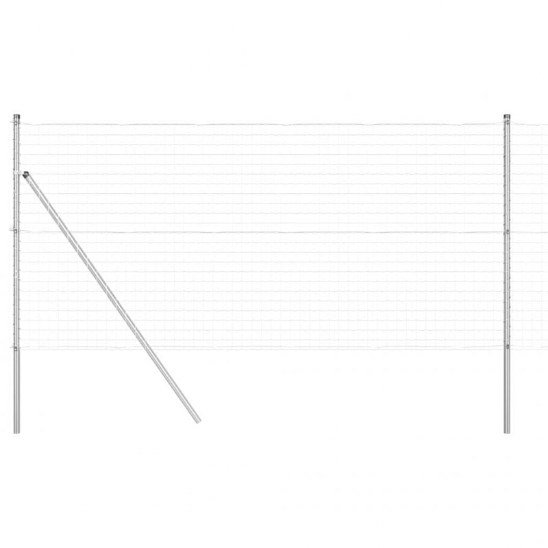 Ogrodzenie z słupkiem Srebrny 1,2 x 10 m Stal i PVC