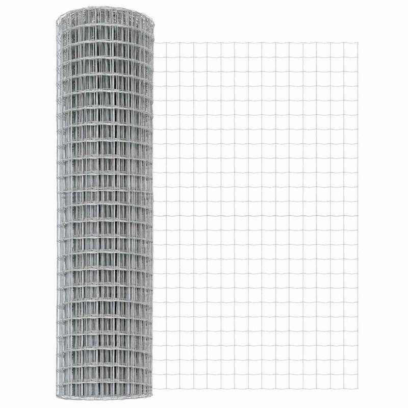 Ogrodzenie z słupkiem Srebrny 1,2 x 10 m Stal i PVC