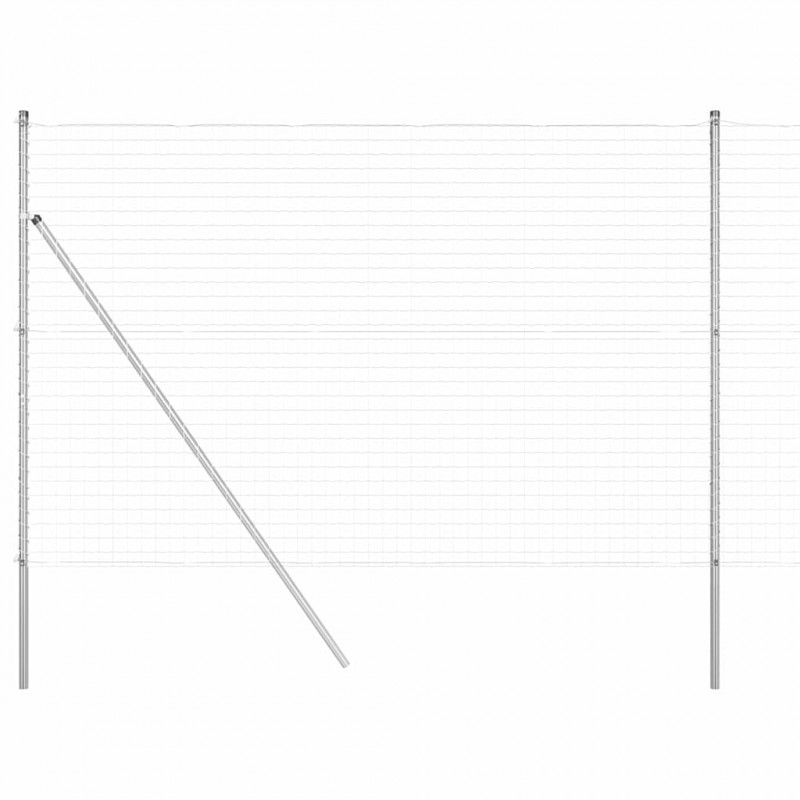 Ogrodzenie z słupkiem Srebrny 1,5 x 10 m Stal i PVC