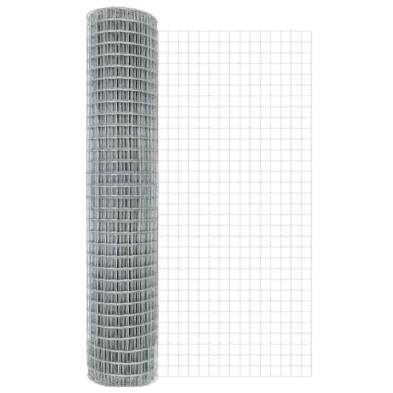 Ogrodzenie z słupkiem Srebrny 1,5 x 10 m Stal i PVC