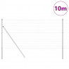 Ogrodzenie z słupkiem Srebrny 1,2 x 10 m Stal i PVC
