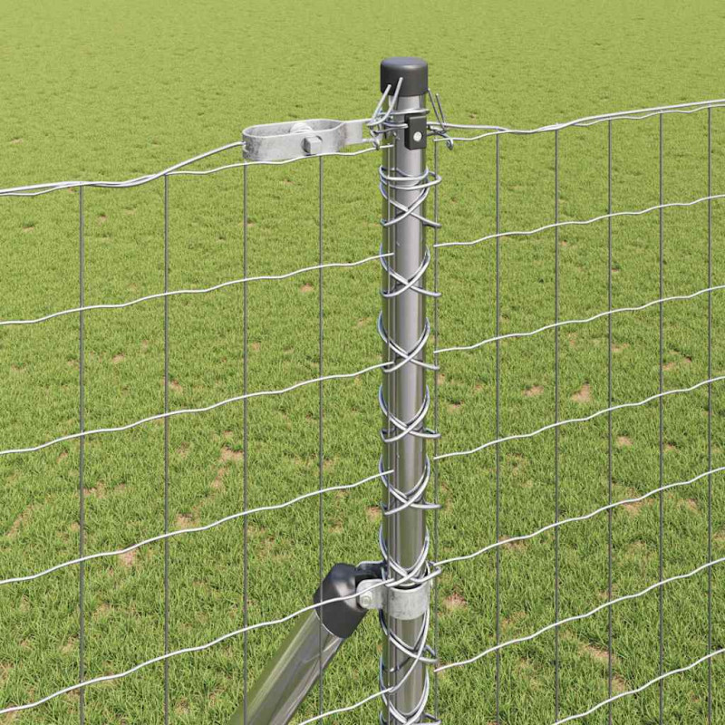 Ogrodzenie z słupkiem Srebrny 1,5 x 10 m Stal i PVC