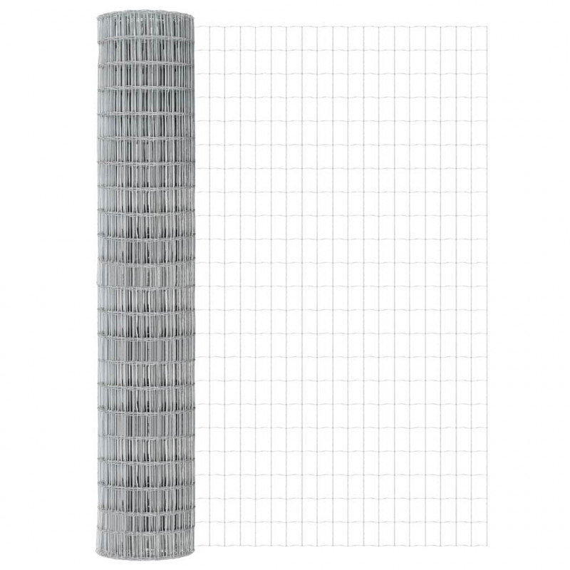Ogrodzenie z słupkiem Srebrny 1,5 x 10 m Stal i PVC