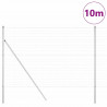 Ogrodzenie z słupkiem Srebrny 1,6 x 10 m Stal i PVC