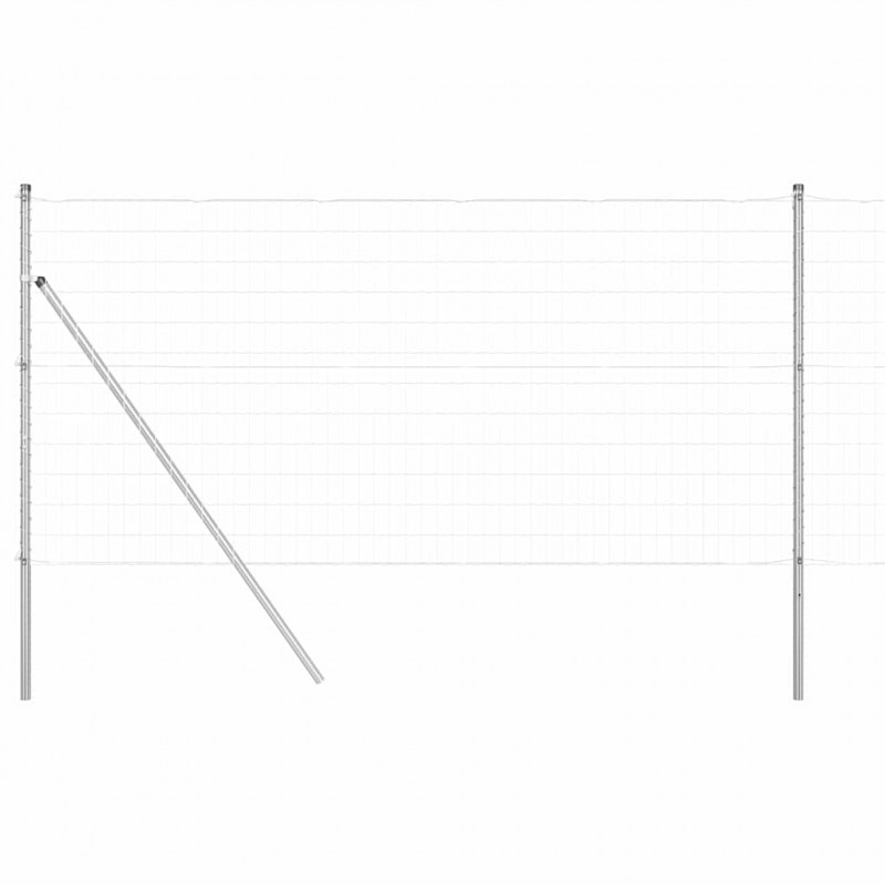 Ogrodzenie z słupkiem Srebrny 1,2 x 10 m Stal i PVC