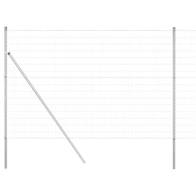 Ogrodzenie z słupkiem Srebrny 1,6 x 10 m Stal i PVC