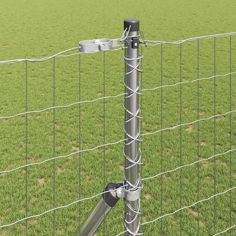 Ogrodzenie z słupkiem Srebrny 1,6 x 10 m Stal i PVC
