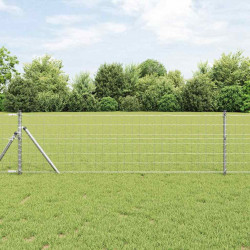 Ogrodzenie z słupkiem Srebrny 0,6 x 10 m Stal i PVC