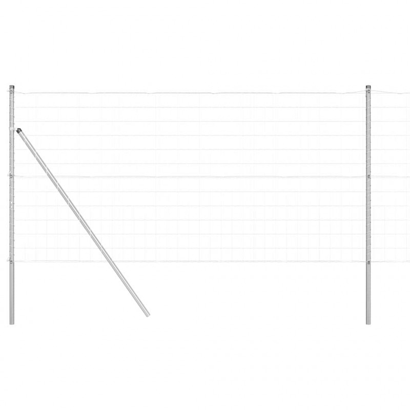 Ogrodzenie z słupkiem Srebrny 1 x 10 m Stal i PVC