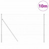 Ogrodzenie z słupkiem Srebrny 1 x 10 m Stal i PVC