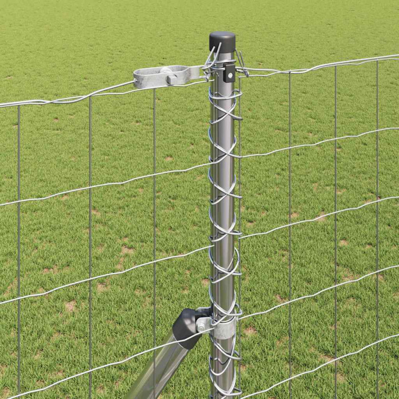 Ogrodzenie z słupkiem Srebrny 1,5 x 10 m Stal i PVC