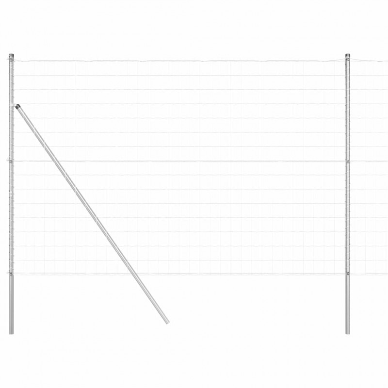 Ogrodzenie z słupkiem Srebrny 1,6 x 10 m Stal i PVC