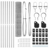 Ogrodzenie z słupkiem Srebrny 1,6 x 10 m Stal i PVC