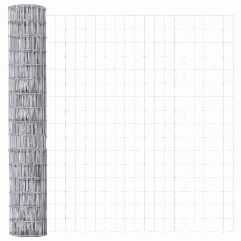 Ogrodzenie z słupkiem Srebrny 1,6 x 10 m Stal i PVC