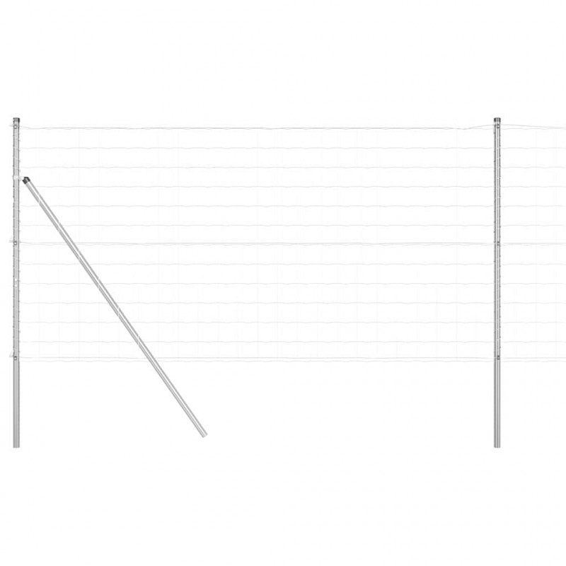 Ogrodzenie z słupkiem Srebrny 1 x 10 m Stal i PVC