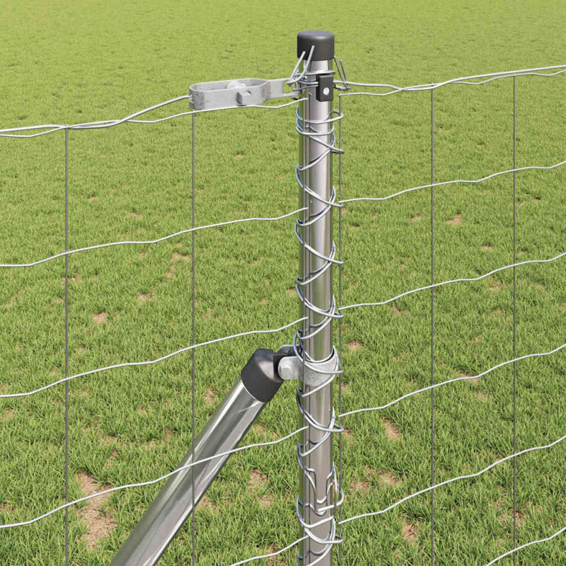 Ogrodzenie z słupkiem Srebrny 1 x 10 m Stal i PVC