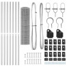 Ogrodzenie z słupkiem Srebrny 1,2 x 10 m Stal i PVC